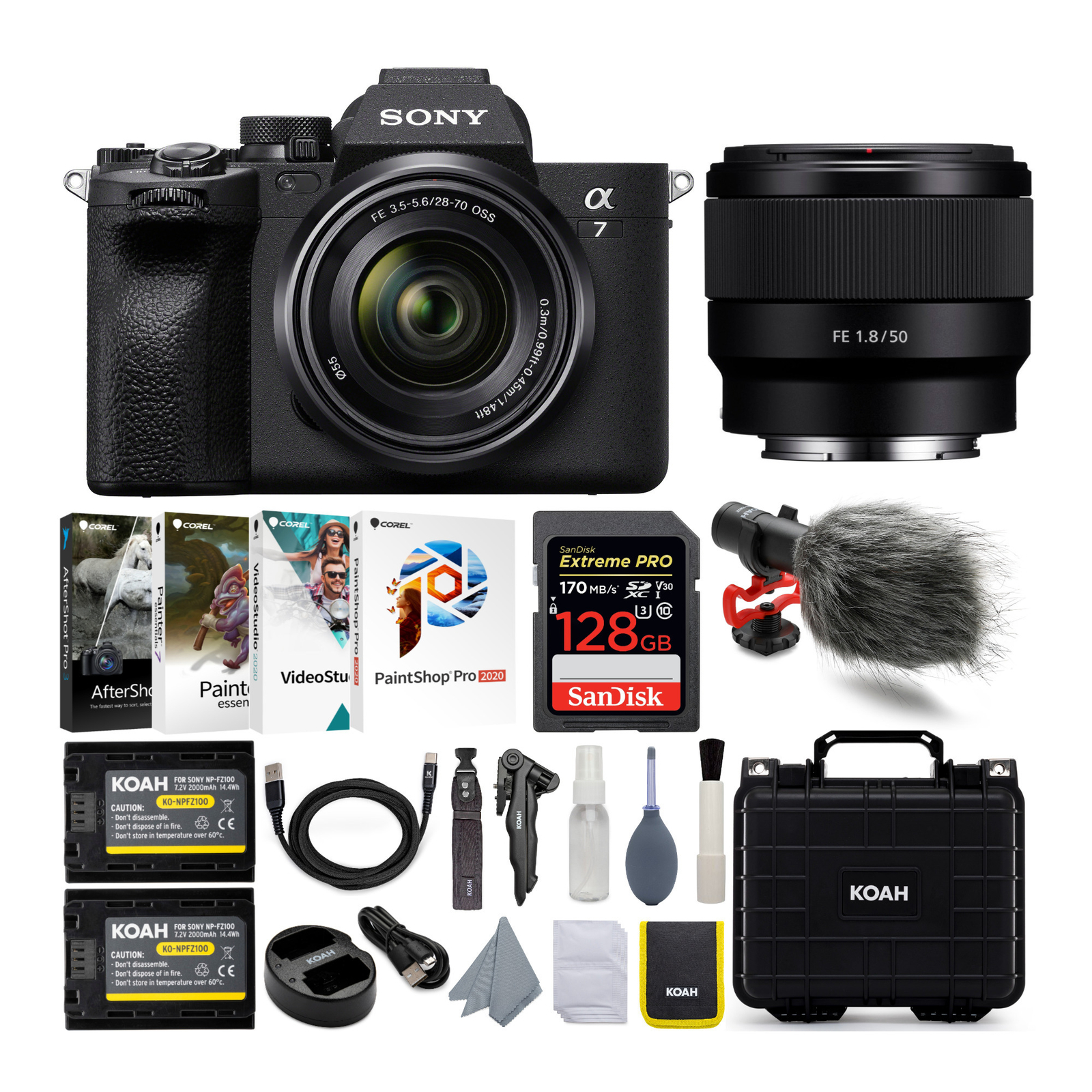 Полнокадровая беззеркальная камера Sony Alpha7 IV с комплектом объективов 28-70 мм и FE 50 мм f/1.8