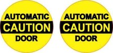2in x 2in Caution Automatic Door Vinyl Stickers