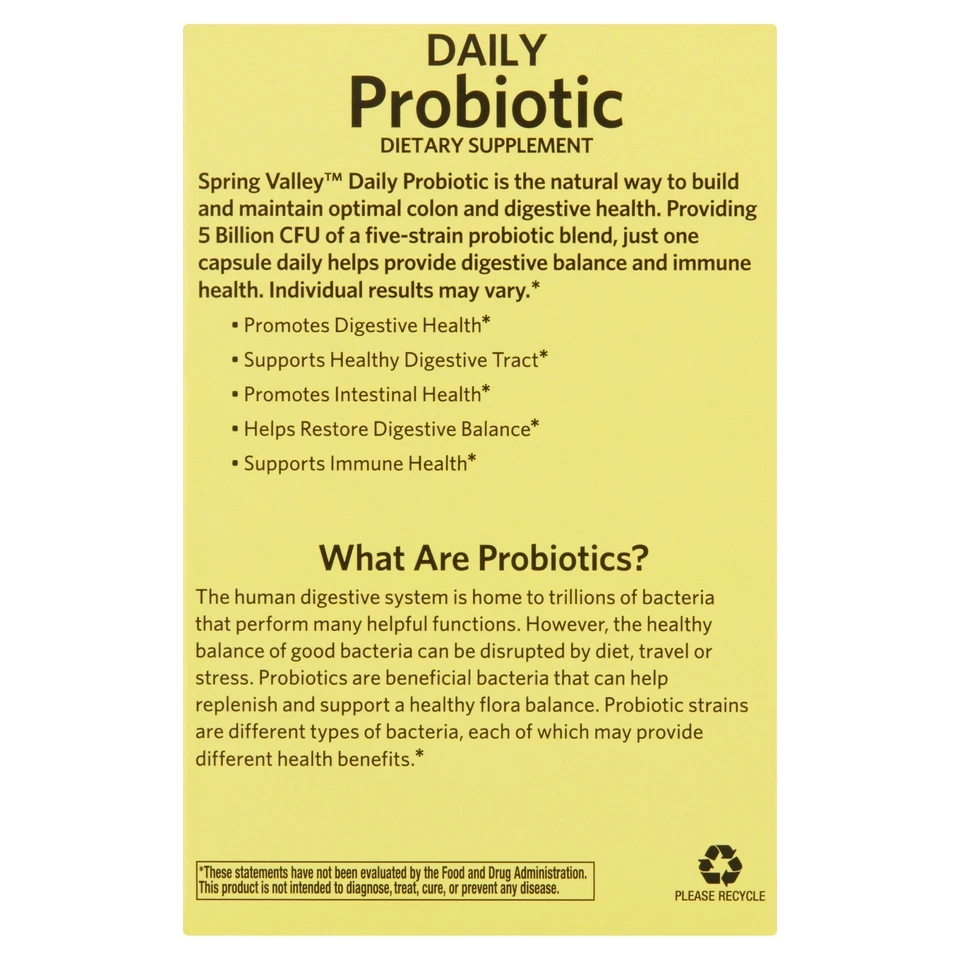 Spring Valley Daily Probiotic Capsules, 30 Count..+ - Image 4 of 4