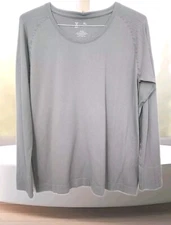  Xersion Quick Dri Active Long Sleeve Tee  Women's SZ XL Top Gray 