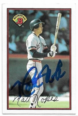 MATT NOKES Autographed Signed 1989 Bowman Baseball card #101 Detroit Tigers COA