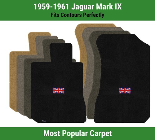 Lloyd Ultimat Front Carpet Mats for '59-61 Jaguar Mark IX w/British Flag Logo