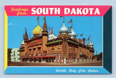 Mitchell Corn Palace Greetings From South Dakota SD UNP Chrome Postcard N15