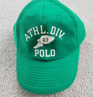 Polo Ralph Lauren Mens ATHL. DIV. 67 P-Wing Hat Cap Green Snapback One Size