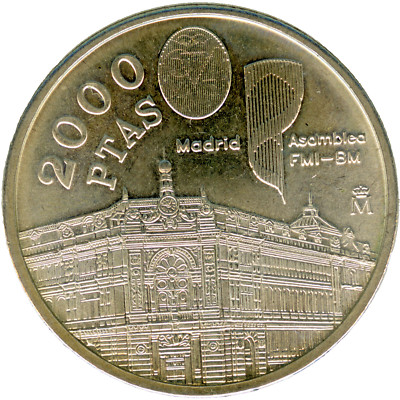   SPAIN 1994   SILVER 2000 PTS   BANK OF SPAIN   ANNUAL MEETING IMF & WBG  D8239