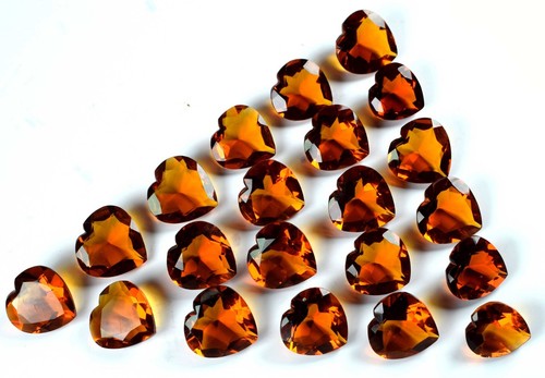 Doré Citrine Jaune 500-5000 CT Pierre Précieuse Lot Forme Coeur Certifié AD429 - Picture 7 of 8