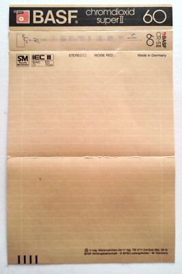 BASF Chromdioxid Super II 60 Mc Inlay Cover Musikkassette Compact Cassette