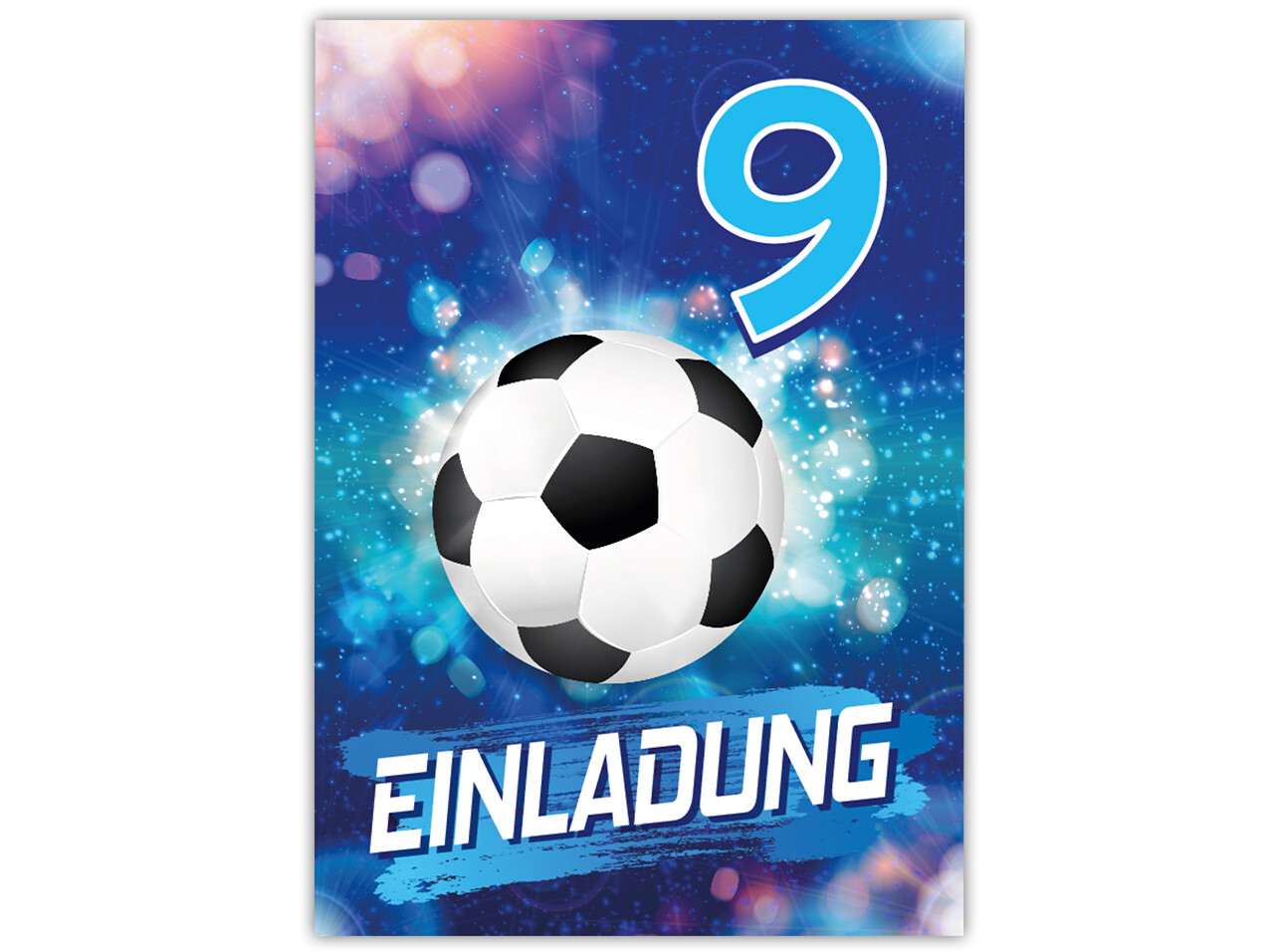 Einladungskarten 9. Kindergeburtstag Fußball Jungen neunte Geburtstag Fussball