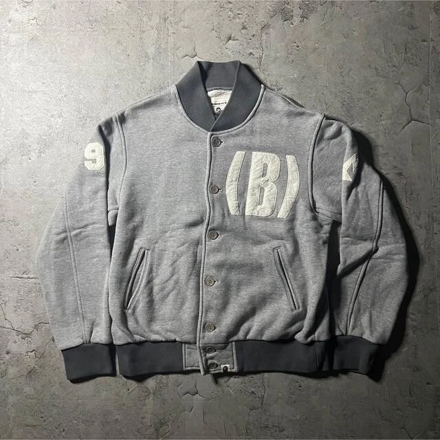 A BATHING APE (BAPE) Giacca uomo BAPE L 90S usata cardigan ricamo grigio blouson rara scimmia autentica