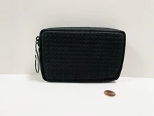 Valentino Beauty Black Pouch travel makeup Bag studded texture