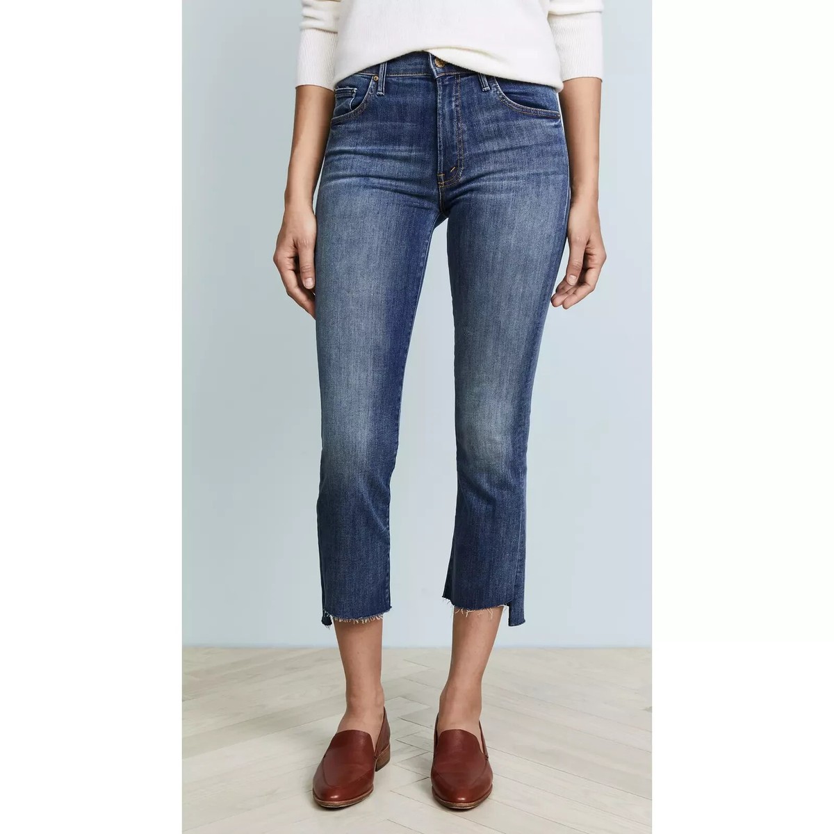 Mother The Insider Crop Step Fray Not Rough Enough Jeans Size 27 