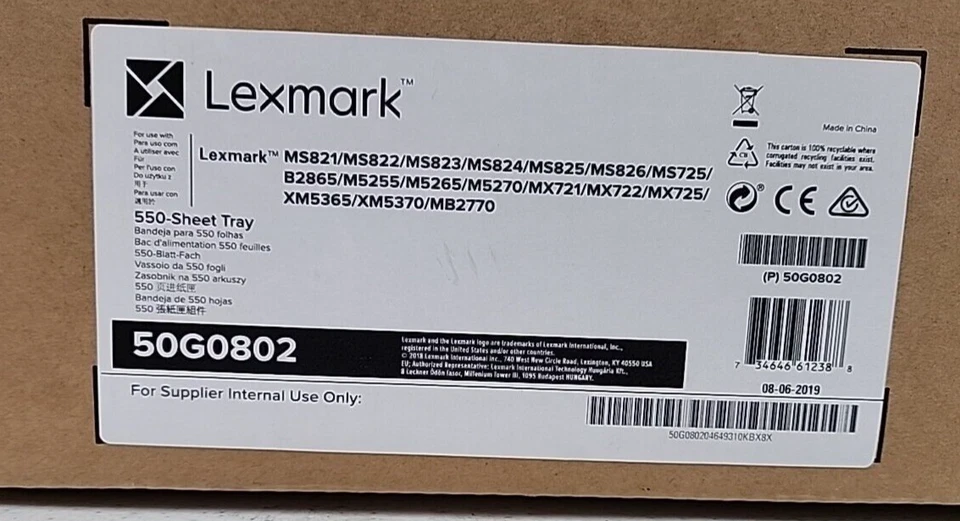 Lexmark 50G0802 550-Sheet Paper Tray Copier Ms821 Ms822 Ms823 - Ms2770 - Image 4 of 4