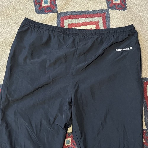 Vintage 90s Converse Pants Mens XL Black Nylon - Picture 2 of 12