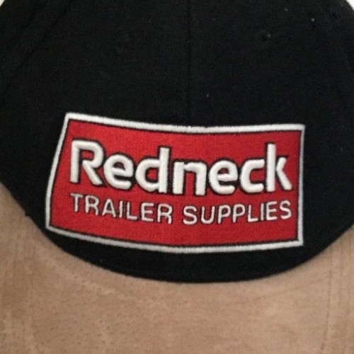 Redneck Trailer Supplies Hat Black Red Tan Suede Bill Strapback New eBay