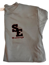 SE School Uniforms South Effingham Shirt Small Gray 100 Polyester SE Mustangs