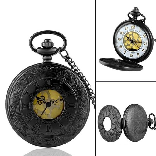 Antique Retro Quartz Pocket Watch Chain Vintage Necklace Pendant Men's Gift New - Picture 18 of 115