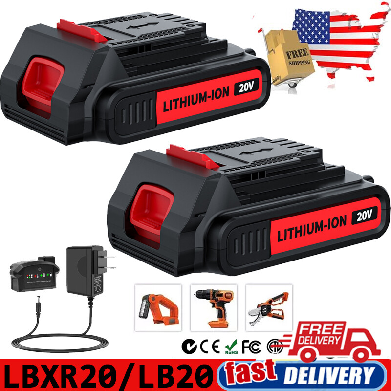 Black+Decker 20V MAX 3.5Ah Lithium Battery Replacement for LBXR20 LBX20 LCS20