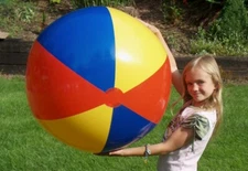 36" EURO STYLE Inflatable 3 COLOR Beach Ball, Glossy Vinyl POOL PARTY Decoration