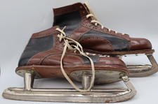VINTAGE Canadian Special LEATHER HOCKEY SKATES Steel B.A. Shank