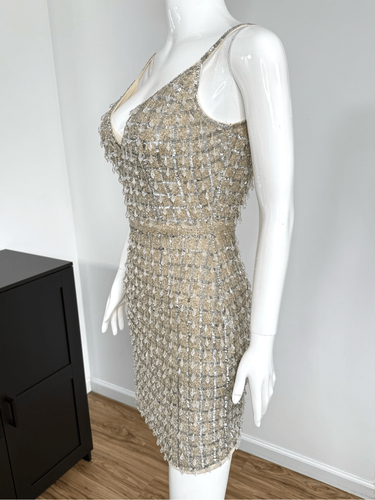Mac Duggal 5558 Dangling Beads Spaghetti Strap Dress Size 2 - Picture 9 of 11