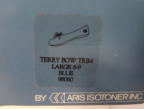 Isotoner Cloud Foam Comfort Slippers Med Baby Bluel Terry Bow Trim  Foam NOS  - Picture 5 of 9