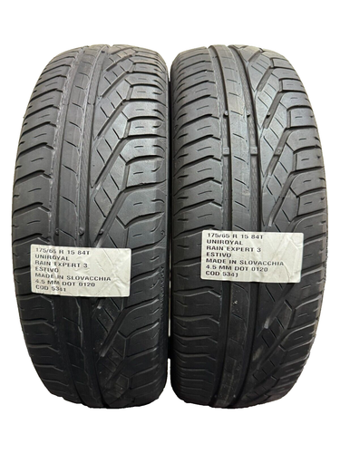 2 Pneus Usagés 175/65 R 15 84T Uniroyal Été 4.5 Mm Dot 0120