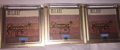 MILANI * Lot of 3 * glimmer Stripes - All Over Color -  #08 BRONZE GLIMMER -NEW