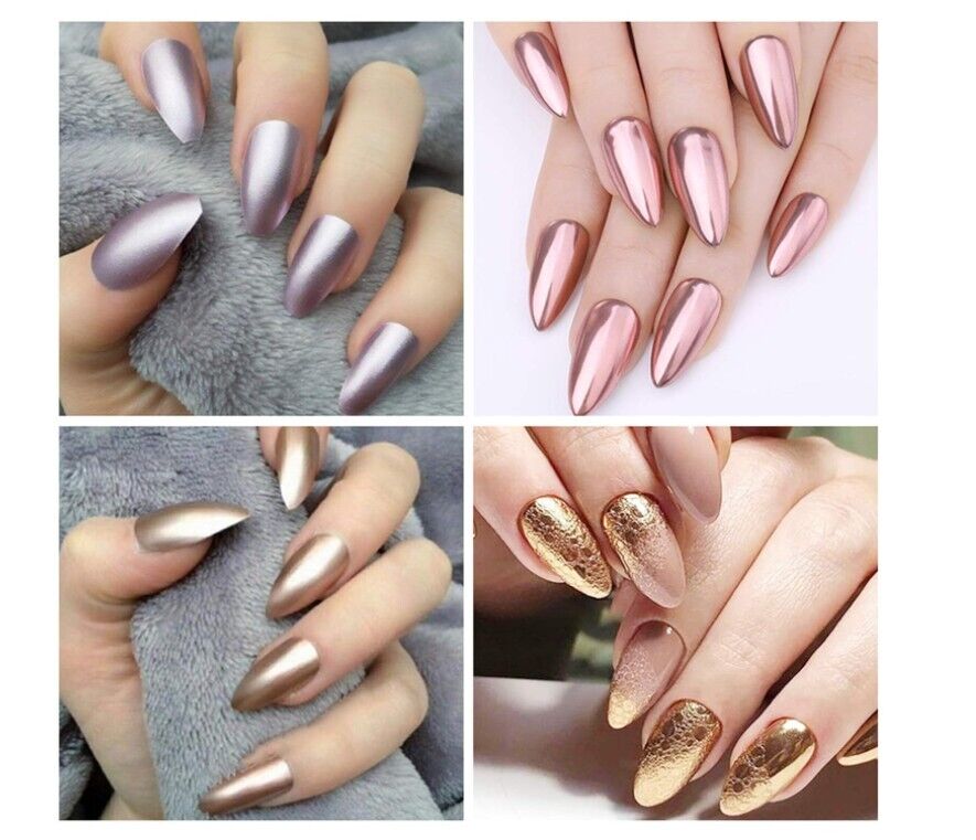 Metallic Nagelpuder,6 Döschen Chrom Nagelpuder,6 Farben Nail Art Dekoration Mani