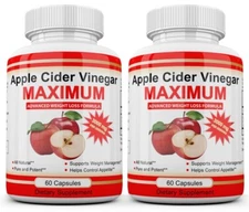 2 x APPLE CIDER VINEGAR Pills 3000mg RAPID FAST WEIGHT LOSS 120 CAPSULES USA