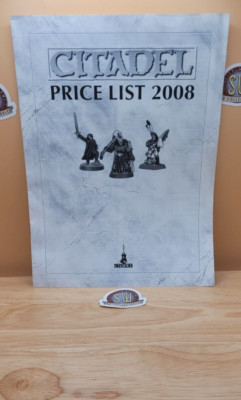 Citadel Miniatures Price List 2008 Booklet Warhammer Games Workshop Index Book