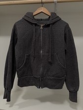 Bershka Gray Solid Full Zip Fleece Hoodie Pockets Women s Size M
