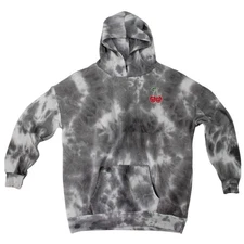 Justify Mon Cheri Tie Dye Cherry Hoodie Size L Gray Black Smiley Face Print