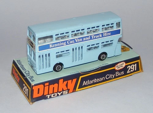 DINKY 291 LEYLAND ATLANTEAN BUS KENNING CAR HIRE RARE BLUE BODY ORIGINAL VINTAGE