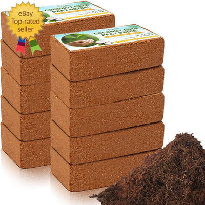 Pack of 10 Organic Coco Coir Bricks- 100% Natural Compressed Coco Peat Brick