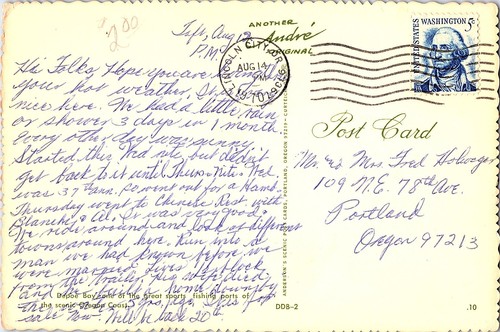 Luftaufnahme Depoe Bay Oregon Continental Chrome Postkarte 1970 - Bild 2 von 2