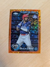 2024 Topps Pro Debut Carlos De La Cruz Chrome Orange Mini-Diamond Refractor #/25