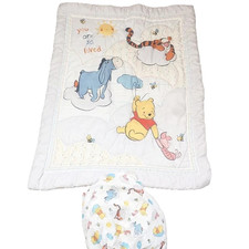 Disney Baby Whinnie The Pooh 2 Piece Crib Set Quilted Blanket  Fitted Sheet 1