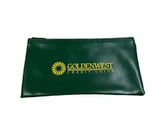 Goldenwest Credit Union Utah Idaho Bank Zippered Deposit Bag Green