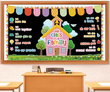 Our Class Is a Family Motivational Bulletin Board Set   Colorful Positive