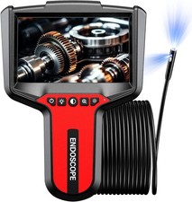 Endoscope Camera with Light: 5" Dual-Lens Inspection Borescope Camera for Sewer