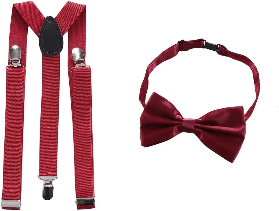 1920s Accessories for Men 20s Gatsby Gangster Costume Wine Red - Image 3 of 4