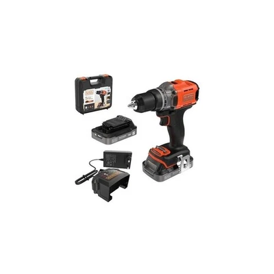 Perceuse visseuse sans fil 18V + 2 batteries 2Ah + chargeur - BLACK&DECKER - - Photo 1/4