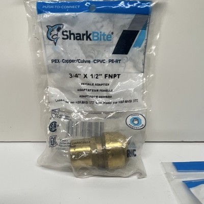 SharkBite 3/4 x 1/2 in Lead-Free Brass Female Adapter U072LFA SEALED