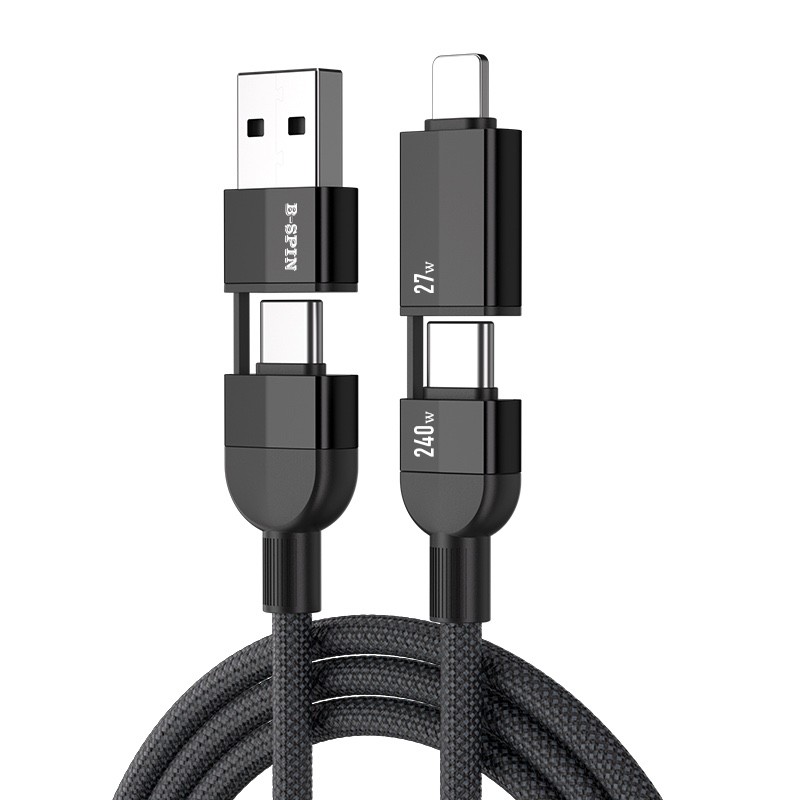 240W 4 in 1 Charging Cable iPhone 17 16 Android S26U USB Type C To iOS And USB C