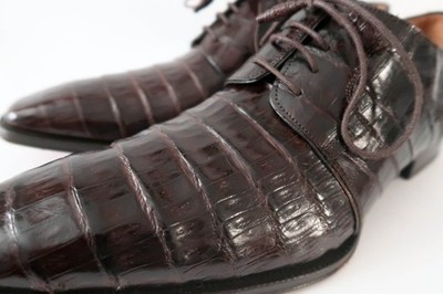 MEZLAN Platinum Genuine Crocodile Leather Oxford Dress Shoes US Mens Size: 10.5