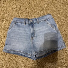 Levi's Girls High Rise Denim Shorts Light Wash Size L 10/12 EUC