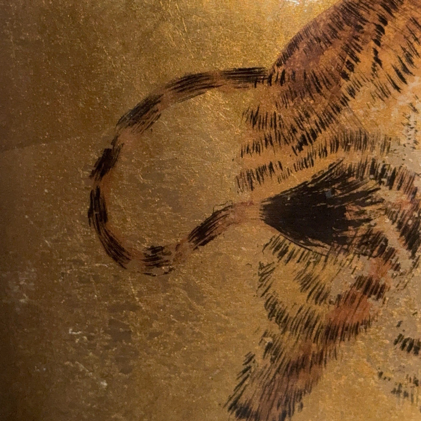 Vintage Chinoiserie Tiger Lamp Gilt Ceramic Asian Mid Century Table Lamp