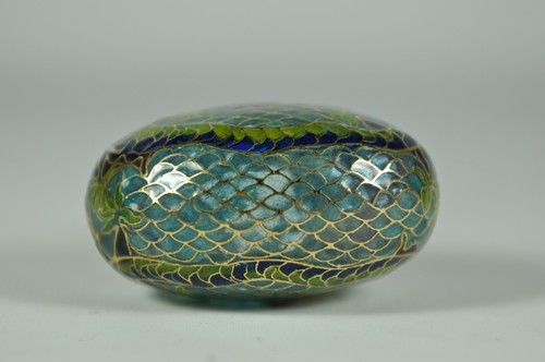 Fine Chinese Plique A Jour Cloisonne Blue Enamel Snuff Perfumee Bottle - Picture 11 of 11