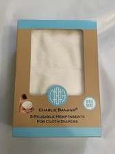 Charlie Banana One Size 3 Reusable Hemp Inserts For Cloth Diapers Baby