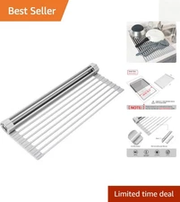 17.5" x 13.1" Foldable Dish Drying Rack - Non-Slip, Rust Resistant, Heat Safe